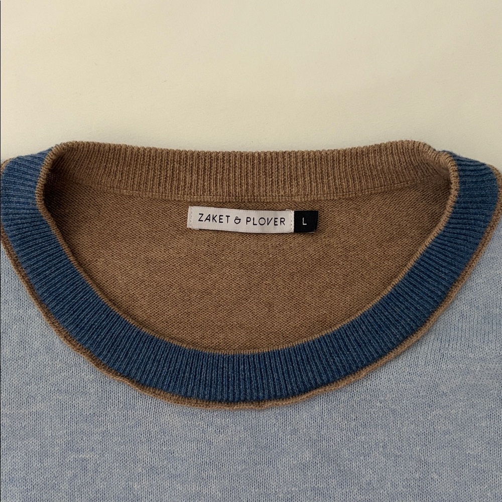 ZAKET & PLOVER Crew Neck Stripe Colorblock Cashmere Blend Sweater Womens Large - Picture 12 of 13